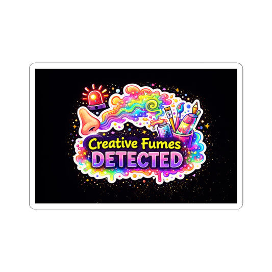 Creative Fumes Detected Sticker | Colorful Artsy Illustration, Rainbow Paint Tools