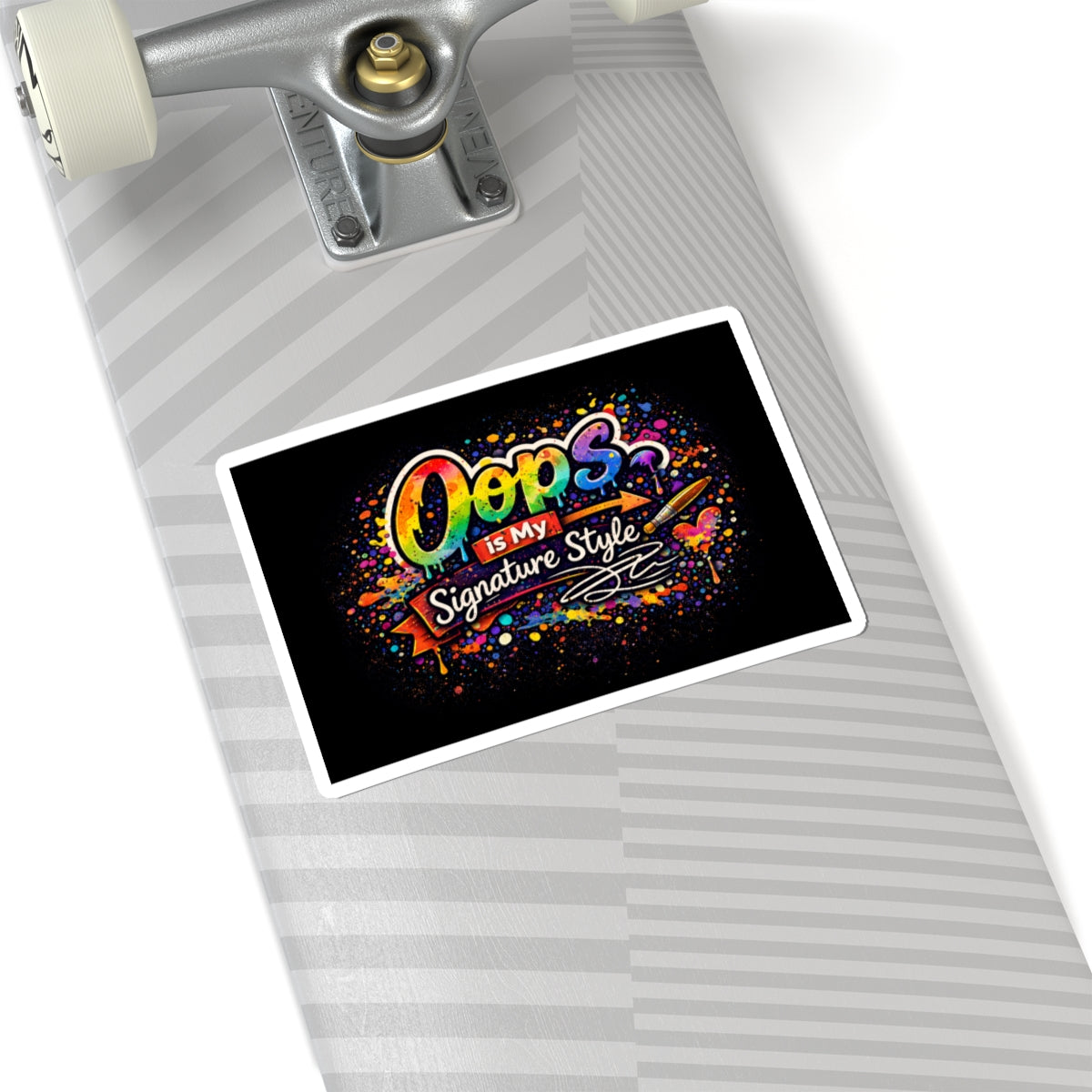 Oops Is My Signature Style Sticker | Rainbow Graffiti Kiss-Cut Sticker
