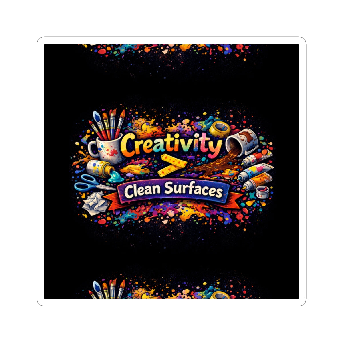 Creativity > Clean Surfaces Sticker | Art Tools, Paint Splatter