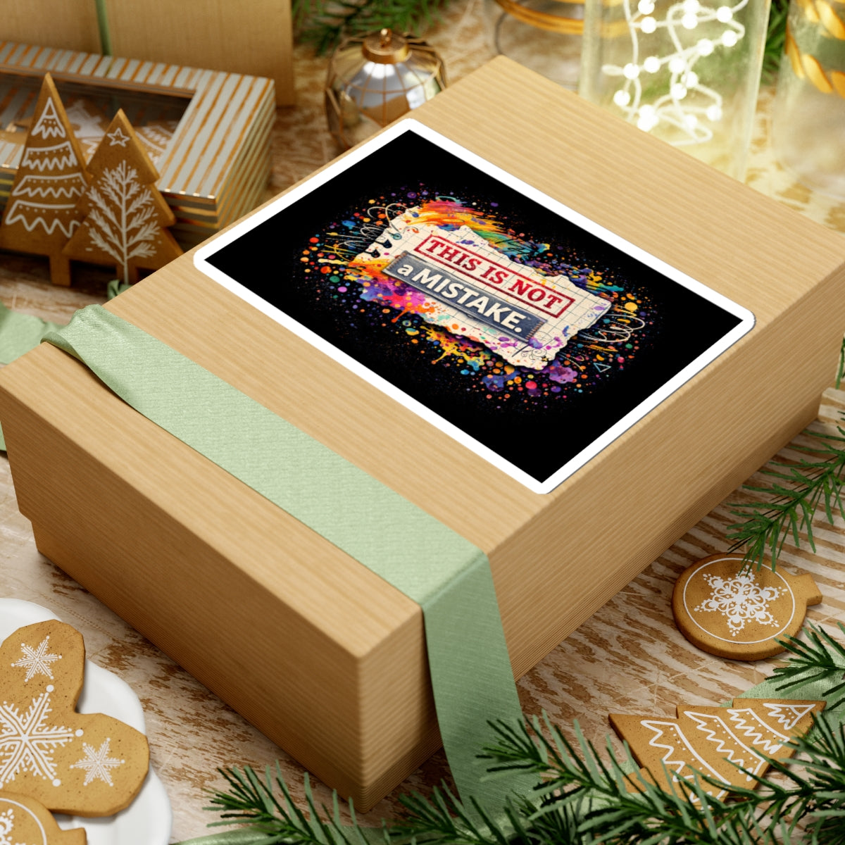 This Is Not a Mistake Kiss-Cut Sticker | Colorful Grunge Notebook Art