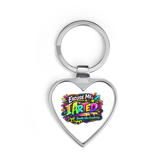 Excuse Me I Arted Heart Keychain | Graphic Keyring